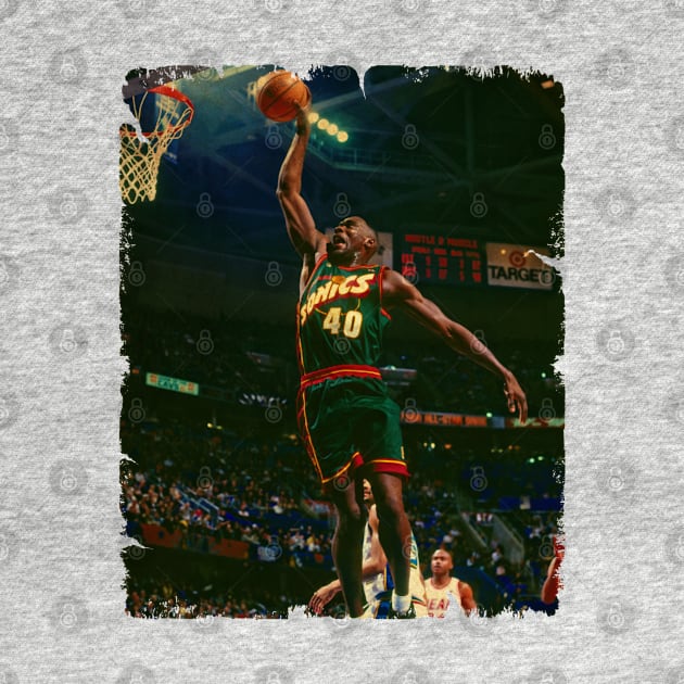 Shawn Kemp - Vintage Design Of Basketball by JULIAN AKBAR PROJECT